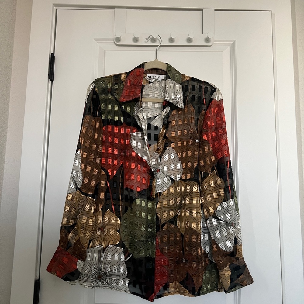 Colorful Geometric Button-Up Shirt